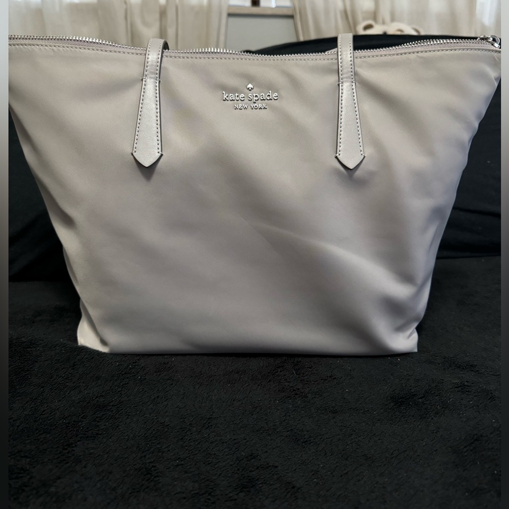 KATE SPADE GREY NYLON TOTE